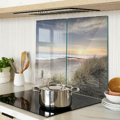 Glas skærebræt Strand ved solnedgang