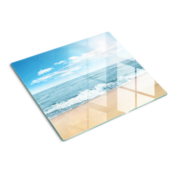 Glas skærebræt Strand og hav