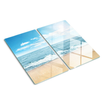 Glas skærebræt Strand og hav