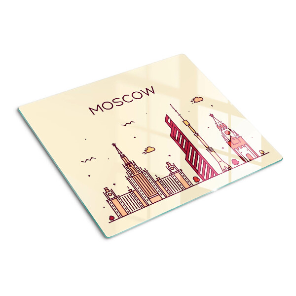 Glas skærebræt Moskvas skyline-illustration