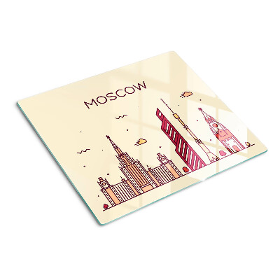 Glas skærebræt Moskvas skyline-illustration