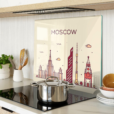 Glas skærebræt Moskvas skyline-illustration