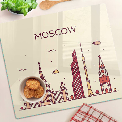 Glas skærebræt Moskvas skyline-illustration