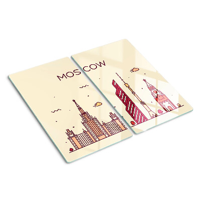 Glas skærebræt Moskvas skyline-illustration