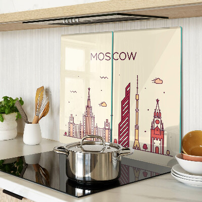 Glas skærebræt Moskvas skyline-illustration