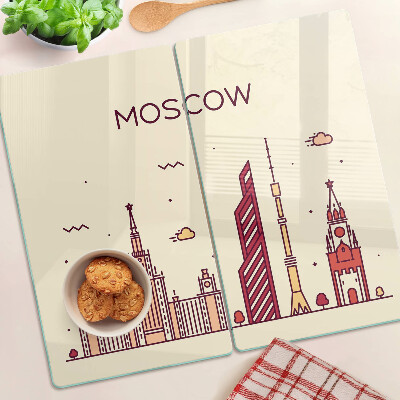 Glas skærebræt Moskvas skyline-illustration
