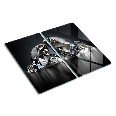 Glas skærebræt Diamanter på sort baggrund