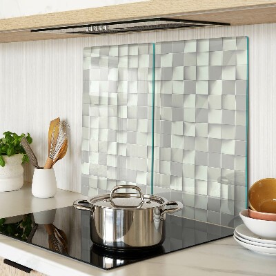 Glas skærebræt Mosaik i grå nuancer