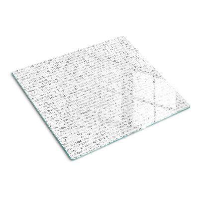 Glas skærebræt En række tal