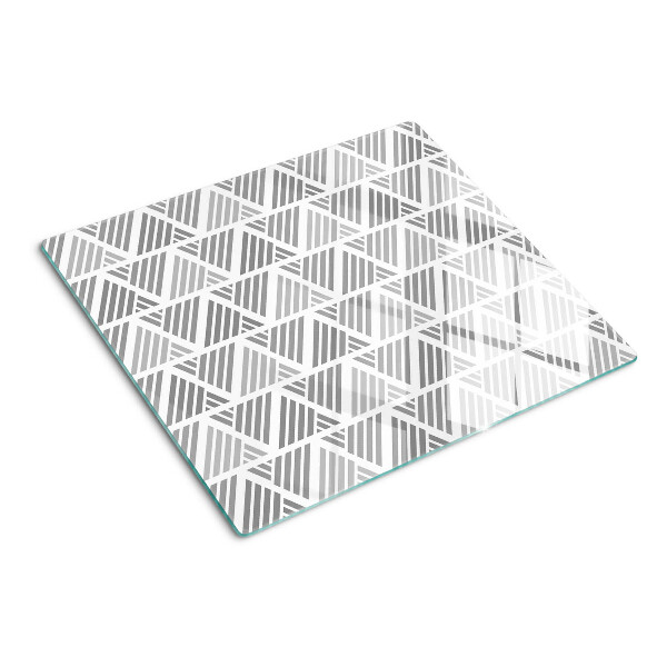 Skærebræt i glas Geometriske mønstre i grå nuancer