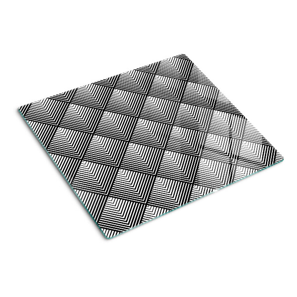 Skærebræt i glas Geometri i sort-hvid