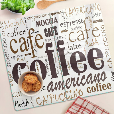 Glas skærebræt Kaffe og kaffedrikke