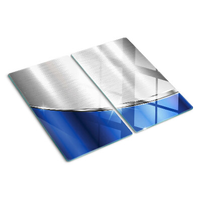Glas skærebræt Metallisk mønster med blå accenter