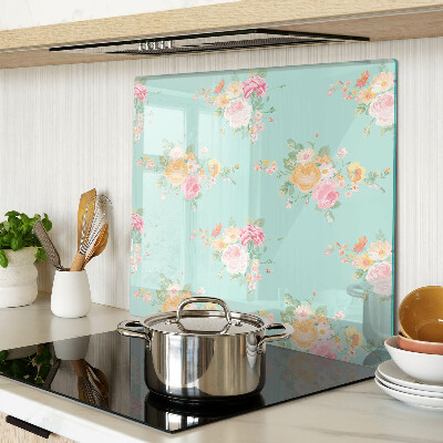 Glas skærebræt Blomstermønster i pastelfarver