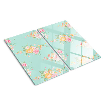Glas skærebræt Blomstermønster i pastelfarver