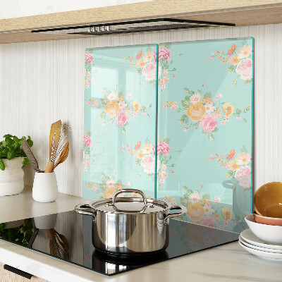 Glas skærebræt Blomstermønster i pastelfarver