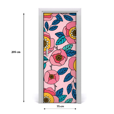 Dørtapet Farverige blomster