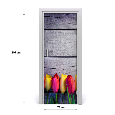 Dørklistermærke Farvede tulipaner