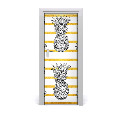 Tapet til døre Stribede ananas