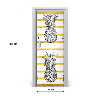 Tapet til døre Stribede ananas