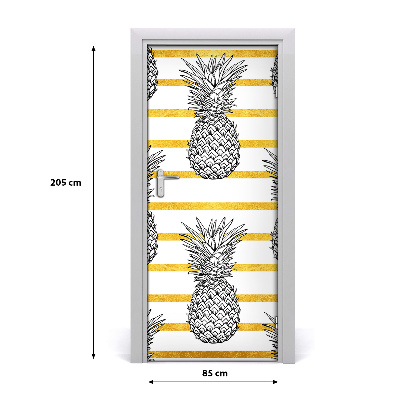 Tapet til døre Stribede ananas