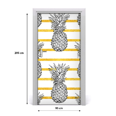 Tapet til døre Stribede ananas