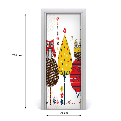 Tapet dør Ugler i træerne