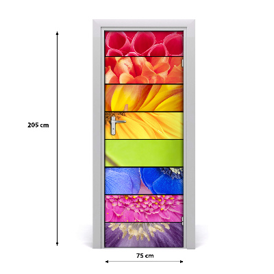 Tapet dør Farvede blomster