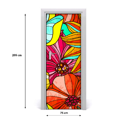 Tapet til døre Farvede blomster