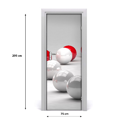 Dørklistermærke Røde og hvide bolde