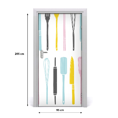 Tapet til døre Køkkenredskaber