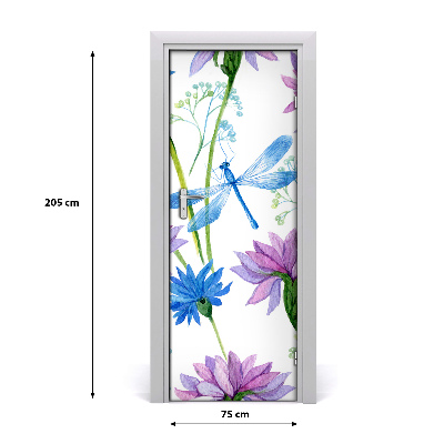 Dørklistermærke Blomster og guldsmede