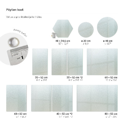 Glas skærebræt Sekskantet halvtransparent