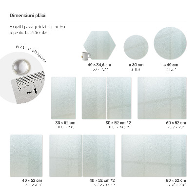 Rektangulært skærebræt i glas halvgennemsigtigt