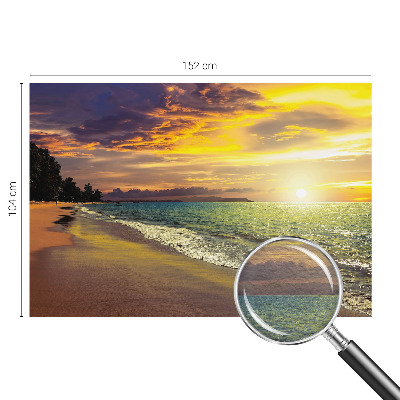 Vlies fototapet med motiv af en strand ved solnedgang