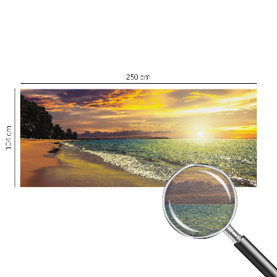 Vlies fototapet med motiv af en strand ved solnedgang