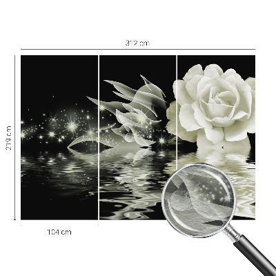 Non-woven fototapet med motiv af en lysende rose