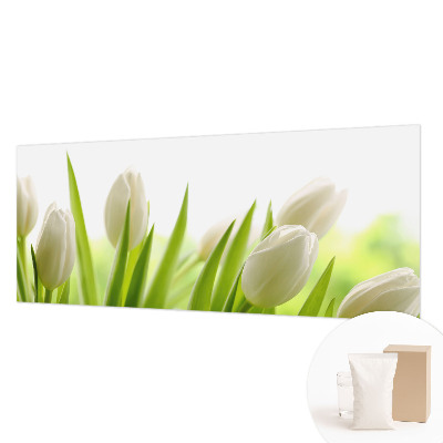 Fotovæg med hvide tulipaner