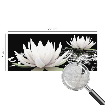 Fototapet soveværelse med motiv af vandblomster
