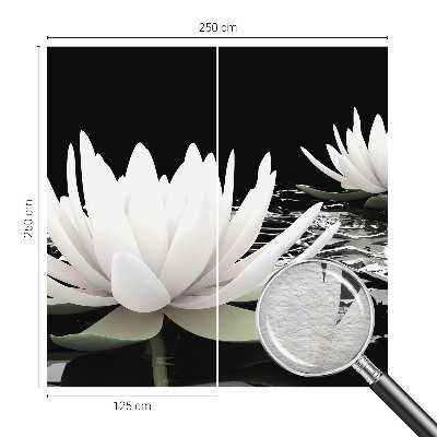 Fototapet soveværelse med motiv af vandblomster