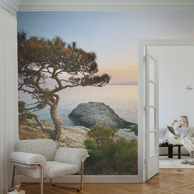 Fototapet stue med et fredeligt naturmotiv