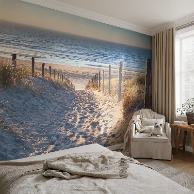 Fototapet efter mål med motiv af en strandsti