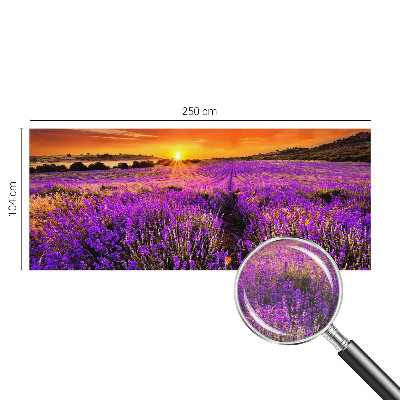 Fototapet stue med motiv af lavendel ved solnedgang