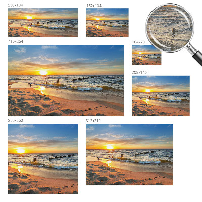 3D fototapet Solnedgang på stranden