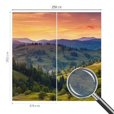 Fototapet stue med motiv af et bjerglandskab