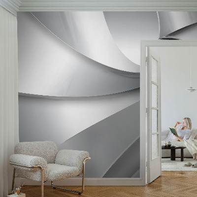 Fotovæg soveværelse med geometriske spiraler