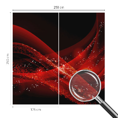 3D fototapet med rød vortex-motiv