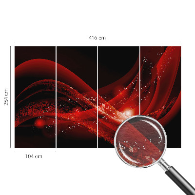 3D fototapet med rød vortex-motiv