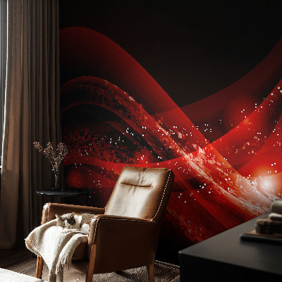 3D fototapet med rød vortex-motiv