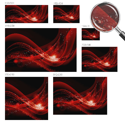 3D fototapet med rød vortex-motiv